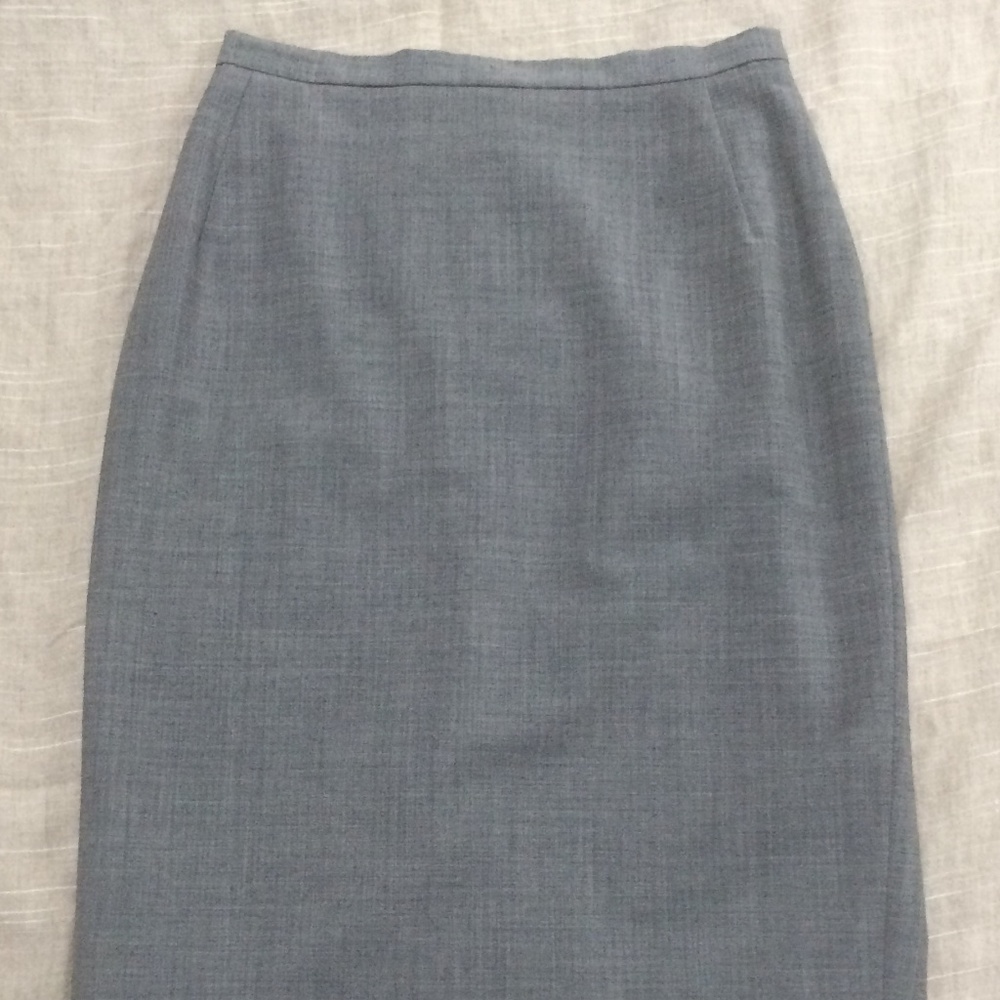 S Vintage Burberry Grey Midi Pencil Skirt (Lined)